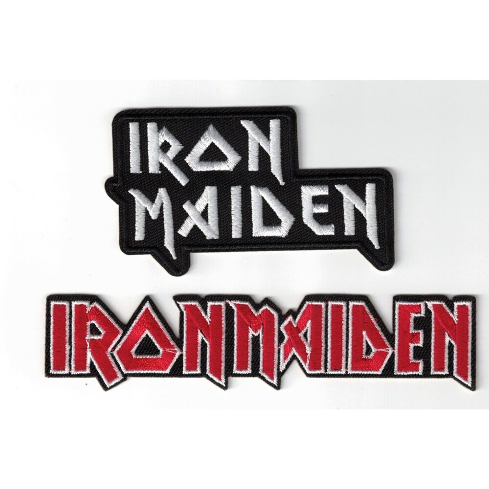 (2) Iron Maiden Red+Black Rock Band Music Iron / Sew-On Patch